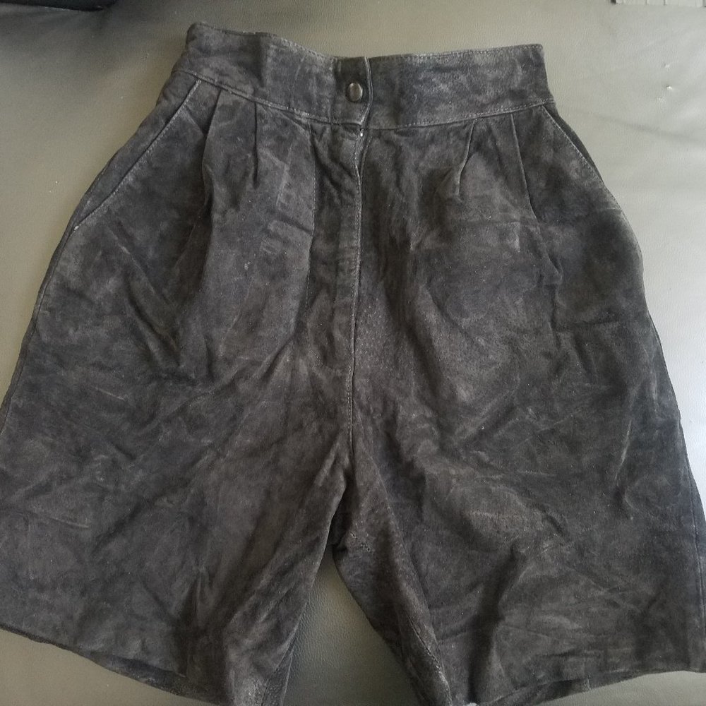 Black Suede Shorts